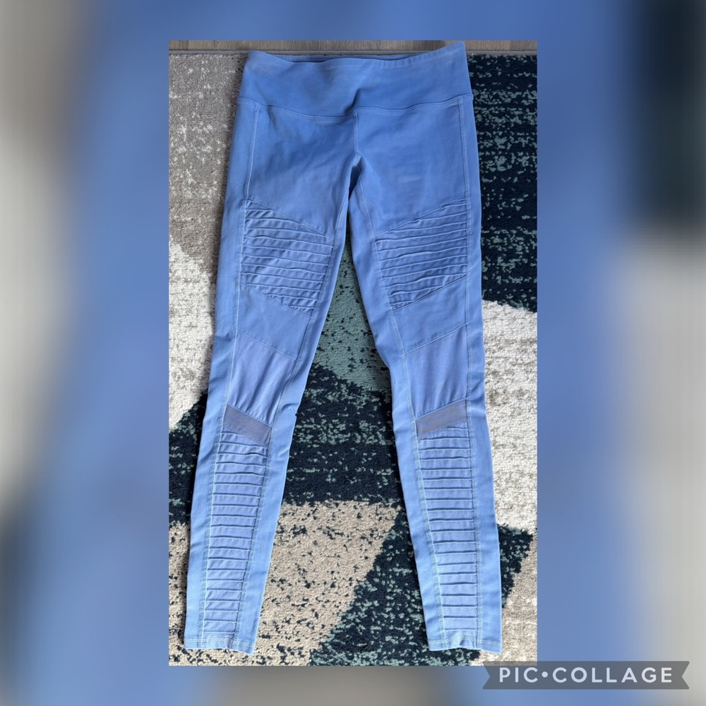 Women’s Alo Yoga Moto Leggings Blue Size Medium High Rise Athletic